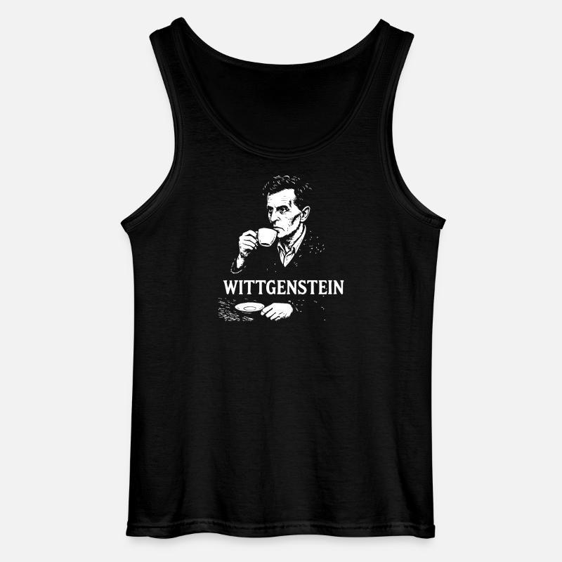 Wittgenstein Philosopher Coffee Portrait - Gildan Men’s Tank Top - black