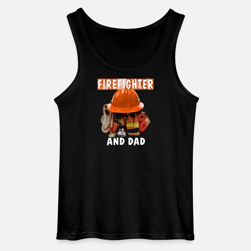 FIREFIGHTER AND DAD - Gildan Männer Tank Top - Schwarz
