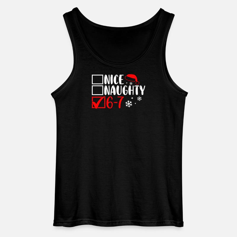 Funny Christmas Nice Naughty 67 - Gildan Männer Tank Top - Schwarz
