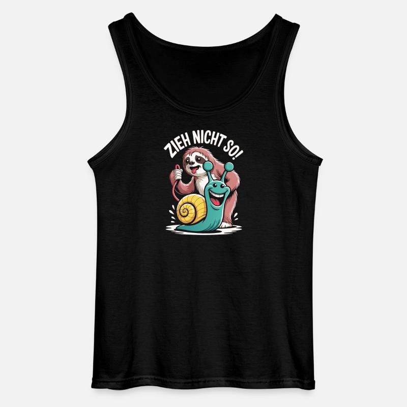 Don't Pull So Sloth Humor - Gildan Men’s Tank Top - black