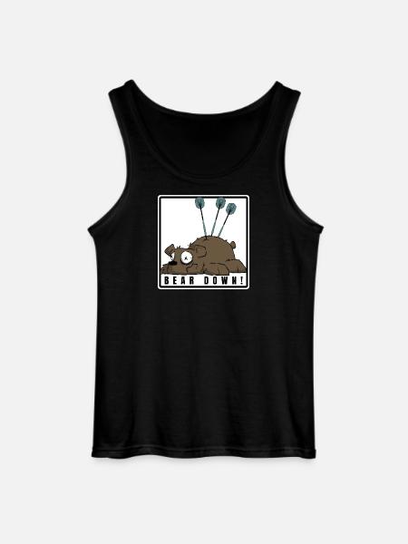 Lustiges Darts Comic Motiv. BEAR DOWN ! - Gildan Männer Tank Top - Schwarz