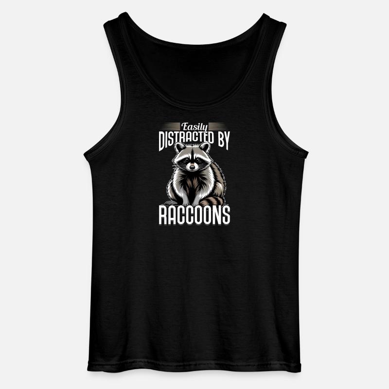 Funny Raccoon - Gildan Men’s Tank Top - black