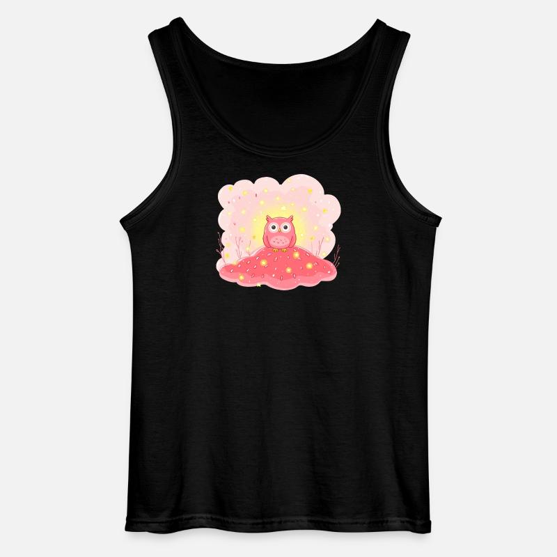 Zarte Eulenstern auf Rosenhügel - Gildan Männer Tank Top - Schwarz