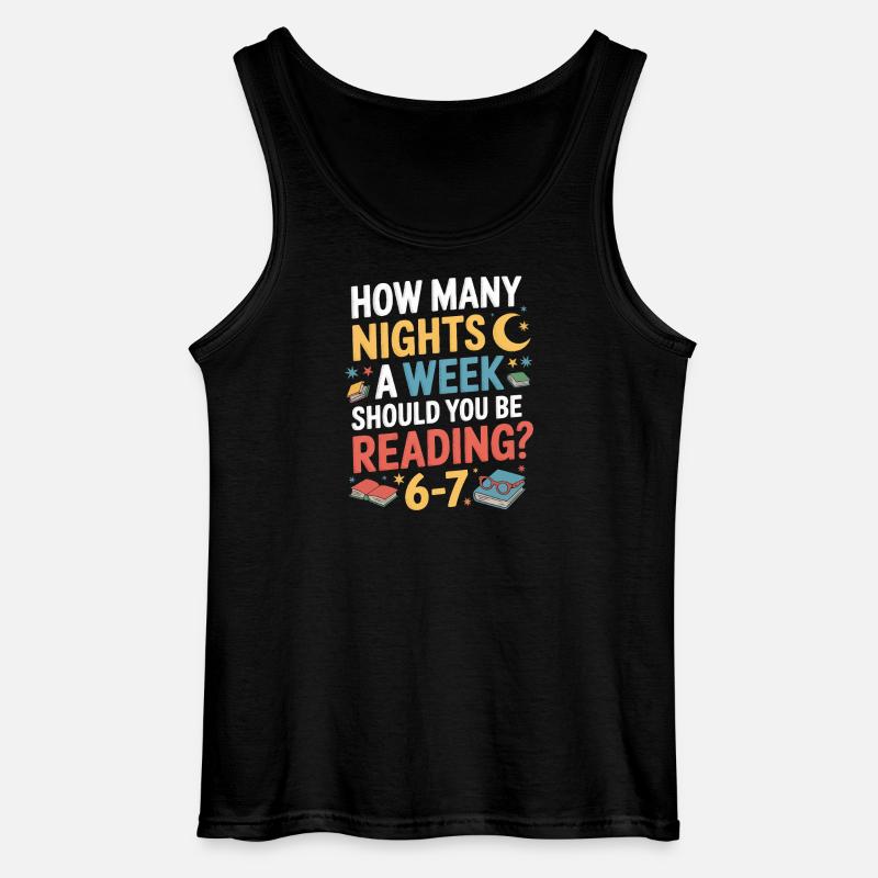 Lese-Motivation 6-7 Nächte Retro Blumen - Gildan Männer Tank Top - Schwarz