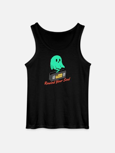 Ghost Cassette Rewind Your Soul - Gildan Men’s Tank Top - black