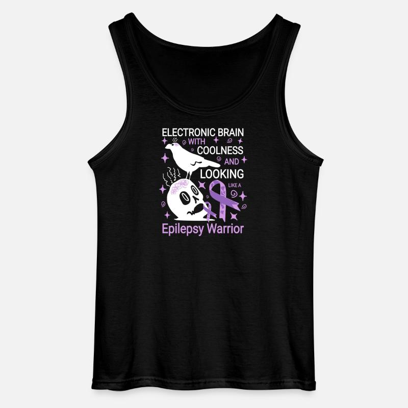 Electronic brain funny Epilepsie Spruch  - Gildan Männer Tank Top - Schwarz
