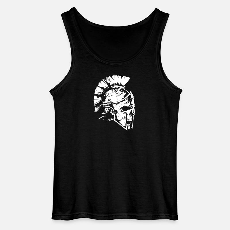 Spartanischer Kriegerhelm Silhouette - Gildan Männer Tank Top - Schwarz