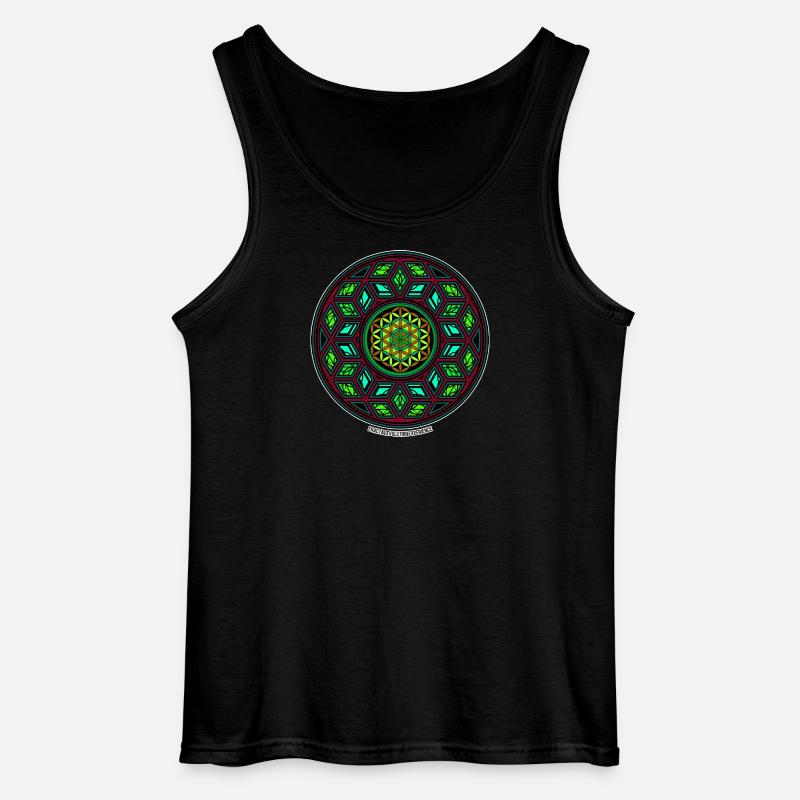 Fractal Evolution Kaleidoskop Mandala Muster Yoga - Gildan Männer Tank Top - Schwarz