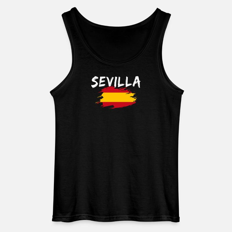 Sevilla Spanien Flagge - Gildan Männer Tank Top - Schwarz