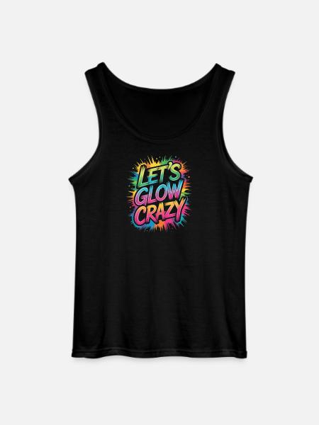 Let's Glow Crazy Retro Sunglasses - Gildan Men’s Tank Top - black