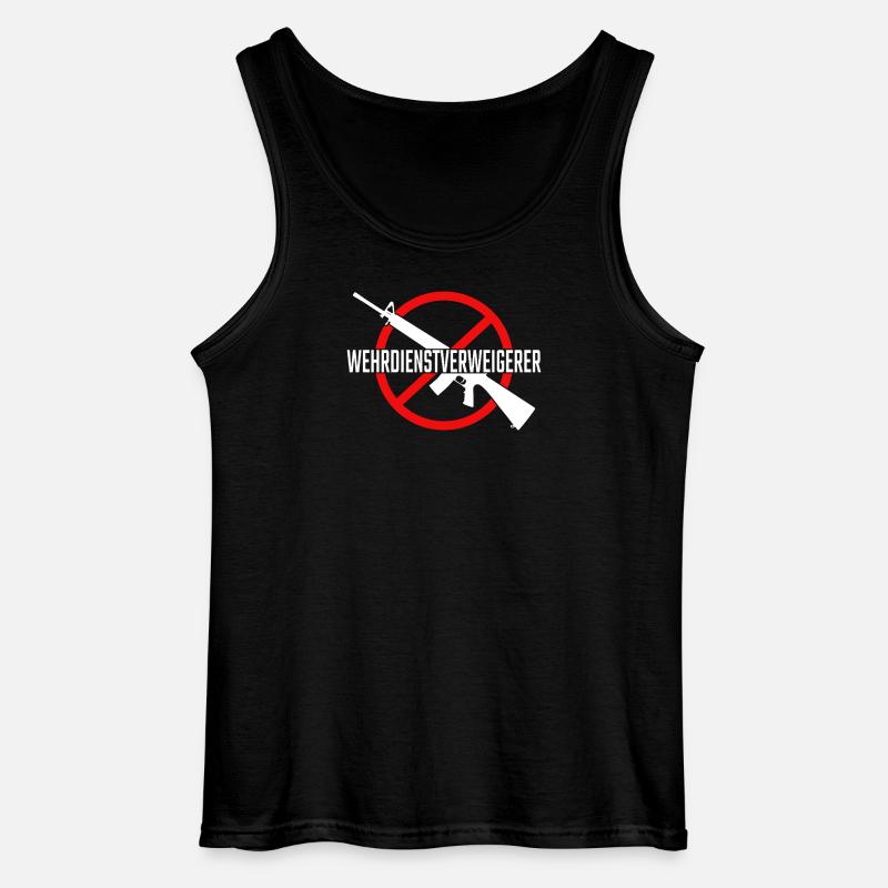 Wehrdienstverweigerer - Gildan Männer Tank Top - Schwarz