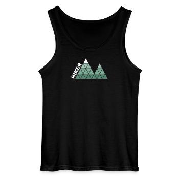 "Hiker" - Geometric Mountain Design - Gildan Men’s Tank Top - black - Front - AI Model Male 185 dark (185cm)