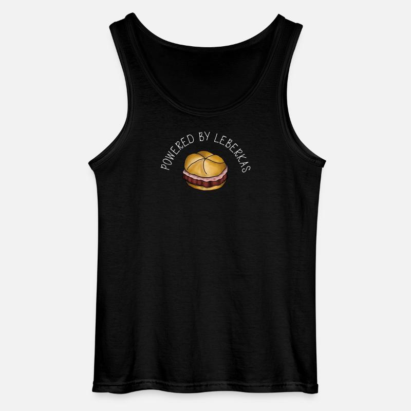 Powered by Leberkas – Leberkäse Spruch - Gildan Männer Tank Top - Schwarz