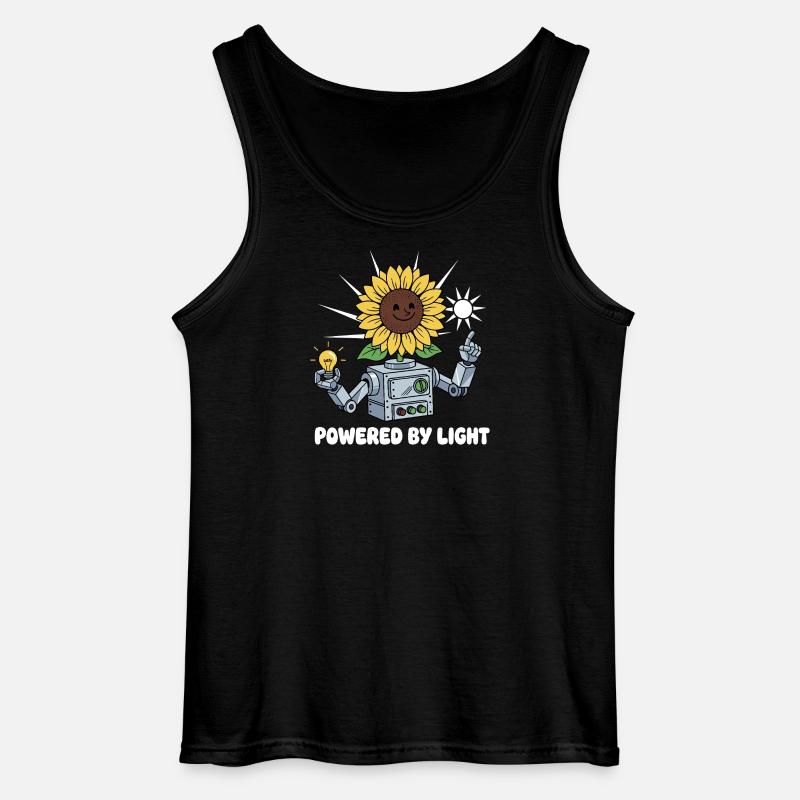 Sunflower Robot Light Ideas - Gildan Men’s Tank Top - black