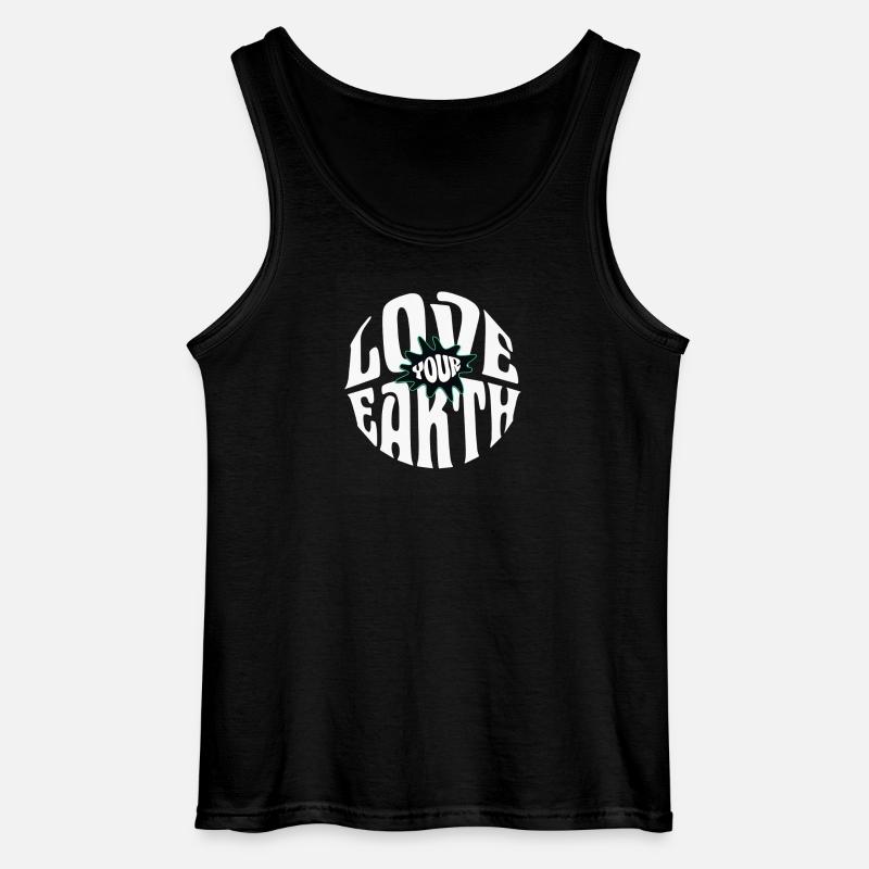 Love your Earth - Gildan Männer Tank Top - Schwarz