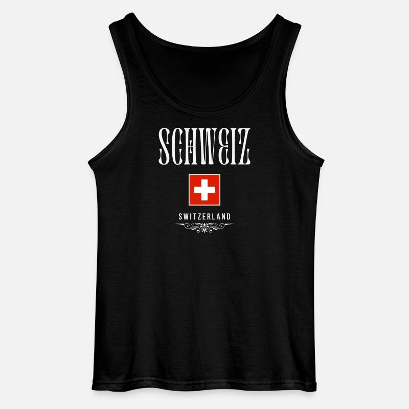 Schweizer Flagge, made in Switzerland - Gildan Männer Tank Top - Schwarz