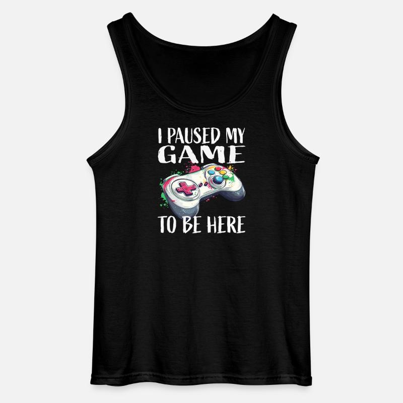 I paused my game controller - Gildan Men’s Tank Top - black