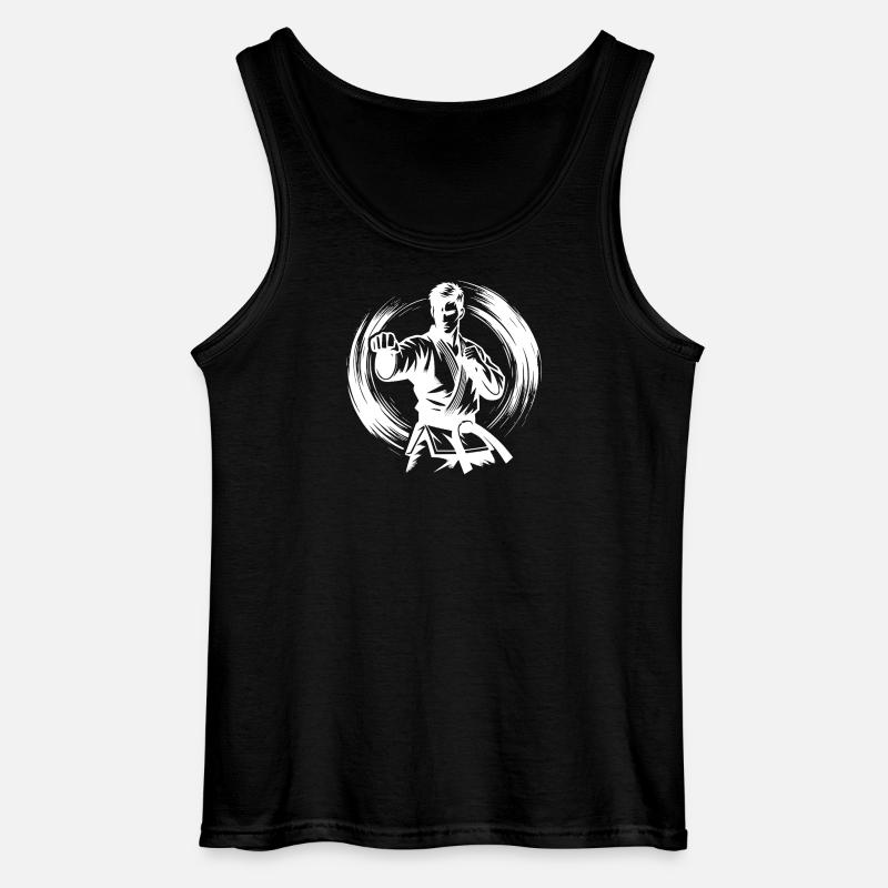 Dynamische Kampfpose Perfekte Karate Silhouette - Gildan Männer Tank Top - Schwarz