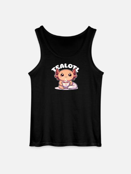 Cute Axolotl Tea Pun Tealotl - Gildan Men’s Tank Top - black