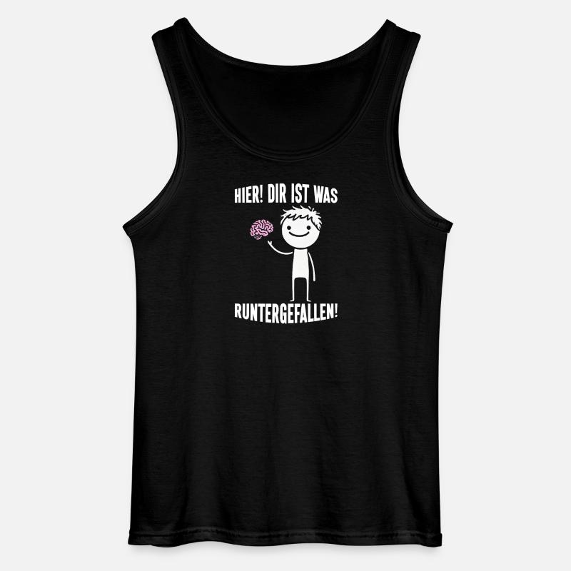 Hier Dir Ist Was Runtergefallen Sarkastischer - Gildan Männer Tank Top - Schwarz