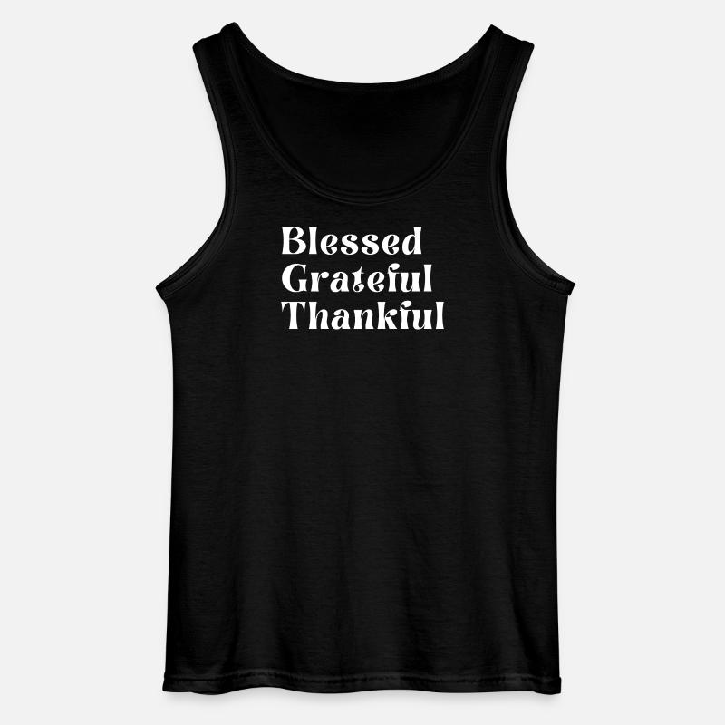 Dankbar, dankbar. - Gildan Männer Tank Top - Schwarz