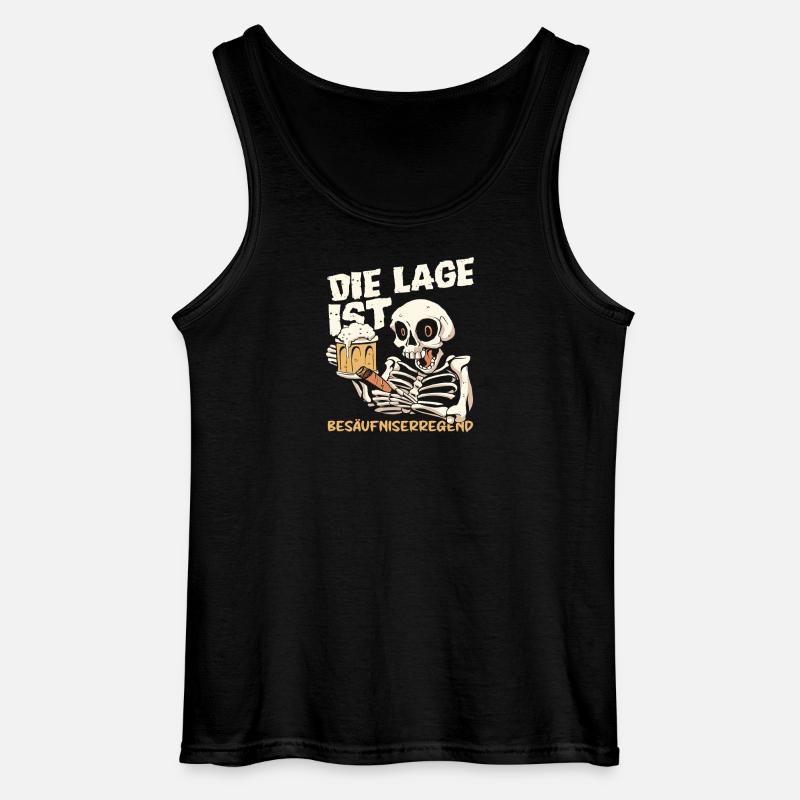 The situation is drunken, skeleton - Gildan Men’s Tank Top - black