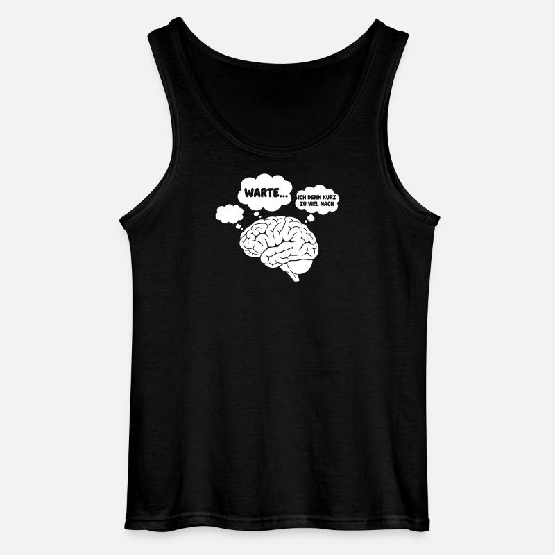 Brain Thoughts Comic - Gildan Men’s Tank Top - black