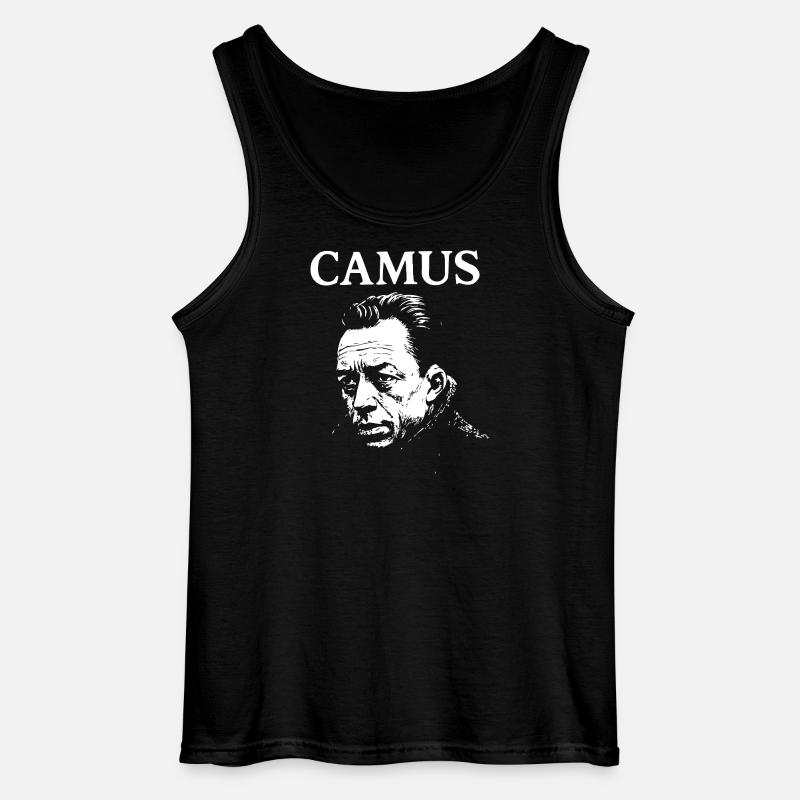 Albert Camus existenzielles Noir-Porträt - Gildan Männer Tank Top - Schwarz
