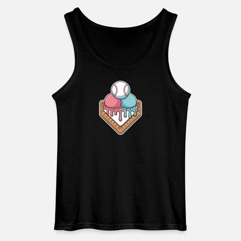 Baseball Eiscreme Home Plate Sommerlaune - Gildan Men’s Tank Top - black