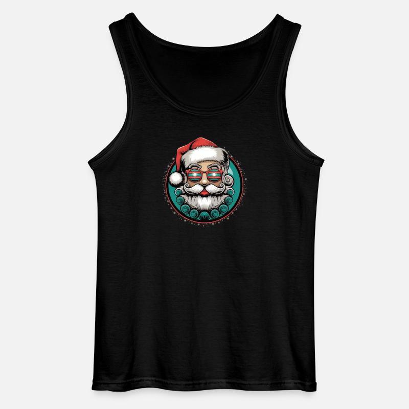 Cooler Weihnachtsmann Mit Sonnenbrille Bart Xmas - Gildan Männer Tank Top - Schwarz