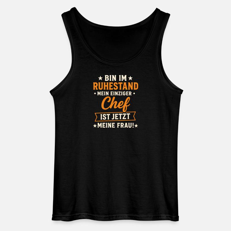 Witziges Ruhestand-Chef-Spruchdesign - Gildan Men’s Tank Top - black