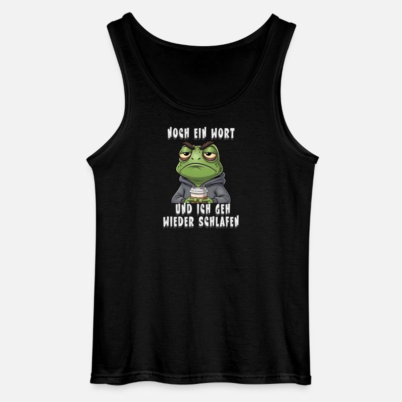 Genervter Frosch Kaffee Müdigkeit - Gildan Männer Tank Top - Schwarz