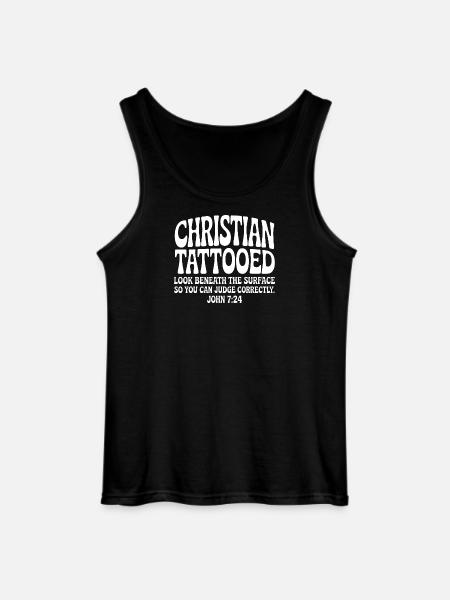 Christian Tattooed Look Beneath Surface - Gildan Men’s Tank Top - black