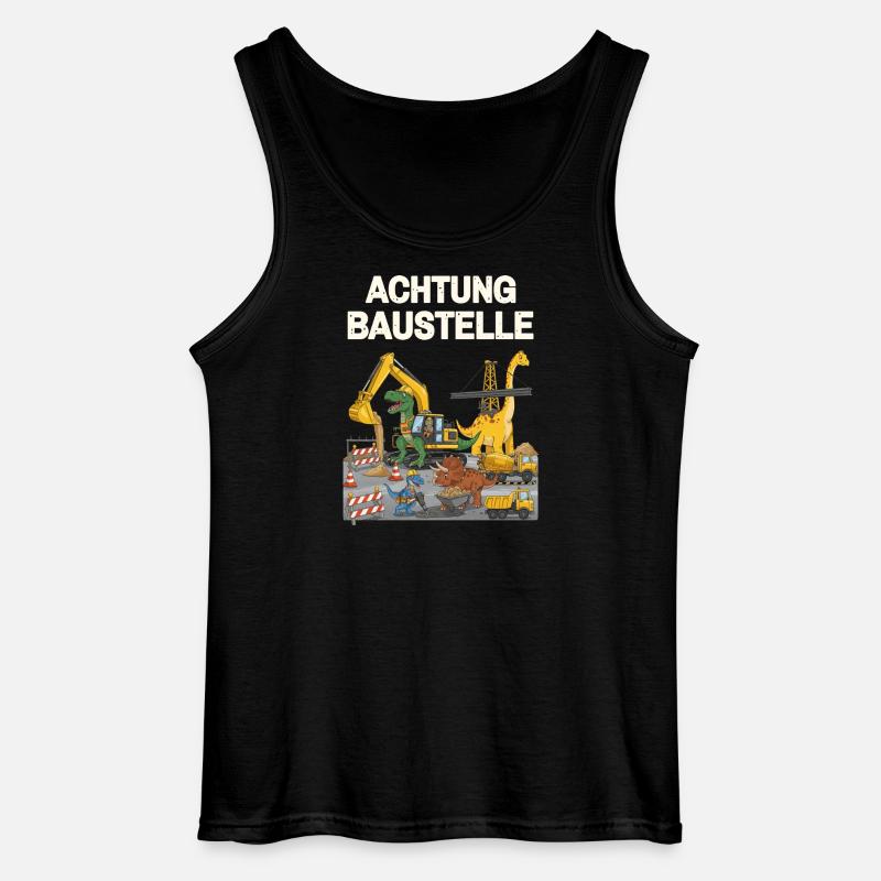 Dinosaurier Baustelle - Gildan Männer Tank Top - Schwarz