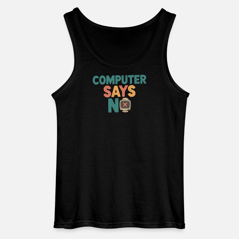 Retro Computer sagt Nein - Gildan Männer Tank Top - Schwarz