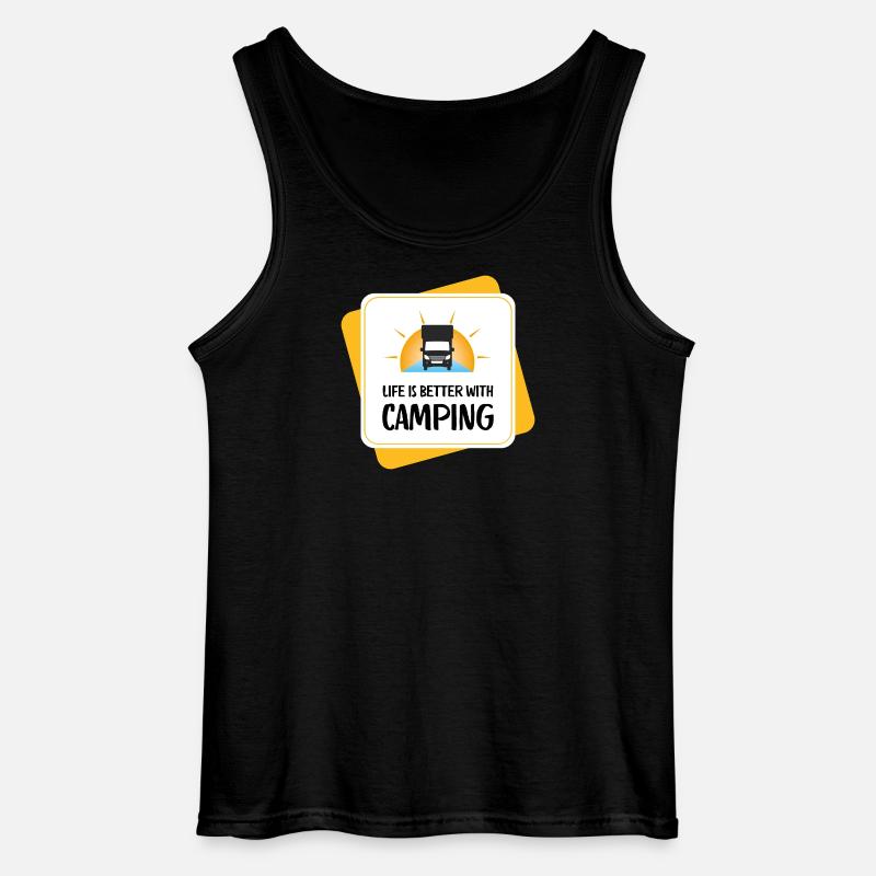 Life Is Better with Camping – Design - Gildan Männer Tank Top - Schwarz