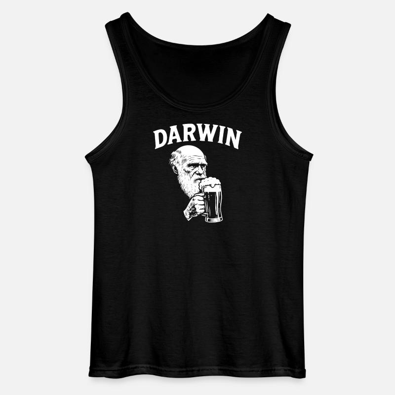 Darwin trinkt Bier - Gildan Männer Tank Top - Schwarz