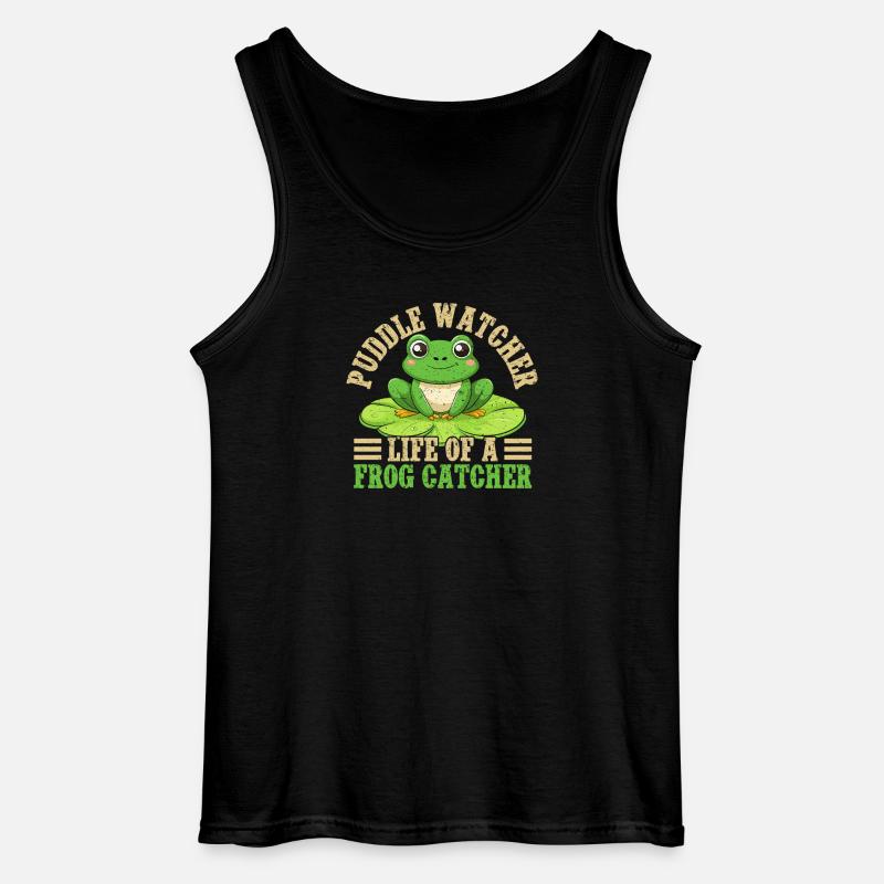 Frog Catcher Puddle Watcher Frog - Gildan Männer Tank Top - Schwarz