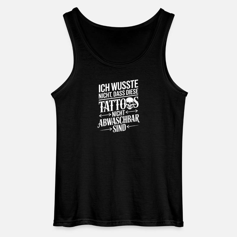 Nicht abwaschbare Tattoos Spruch - Gildan Männer Tank Top - Schwarz