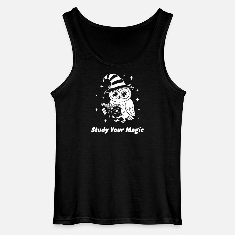 Magic owl learns magic - Gildan Men’s Tank Top - black