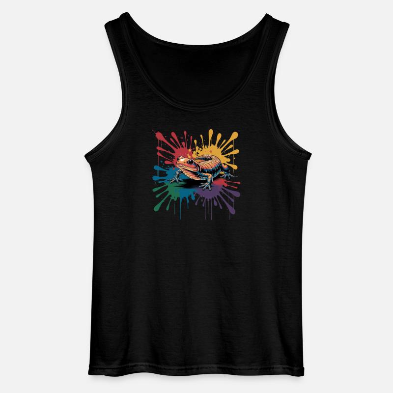  Bunter Salamander Mit Farbklecks Splash Für - Gildan Männer Tank Top - Schwarz