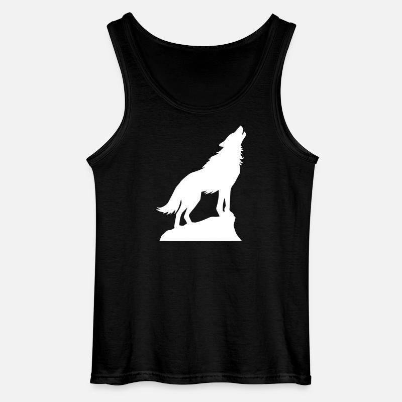 Wolf Tier Symbol - Gildan Männer Tank Top - Schwarz