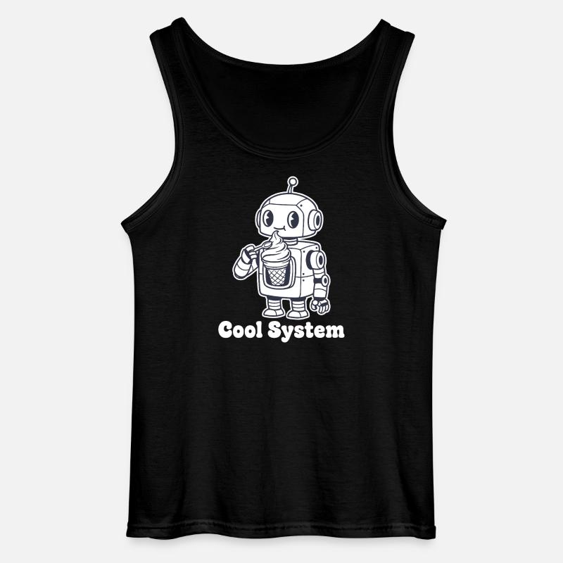 Roboter mit Eiscreme - Gildan Männer Tank Top - Schwarz