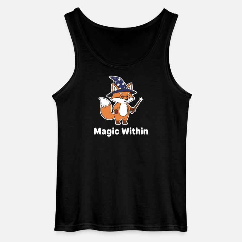 Fuchszauberer Sternenstab Motiv - Gildan Männer Tank Top - Schwarz