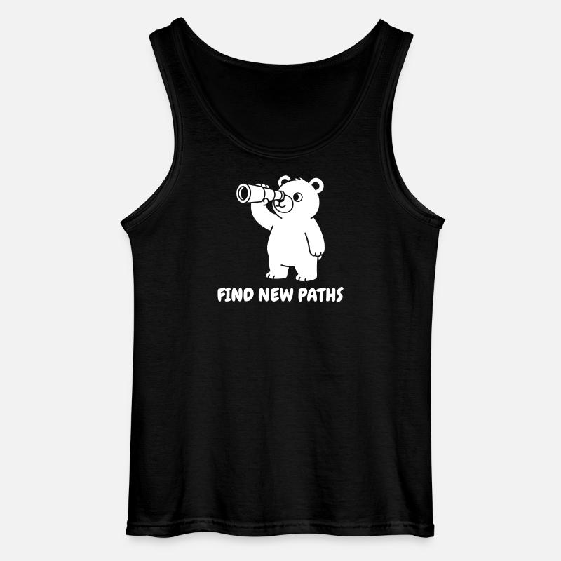 Bär mit Teleskop – Neue Pfade - Gildan Männer Tank Top - Schwarz