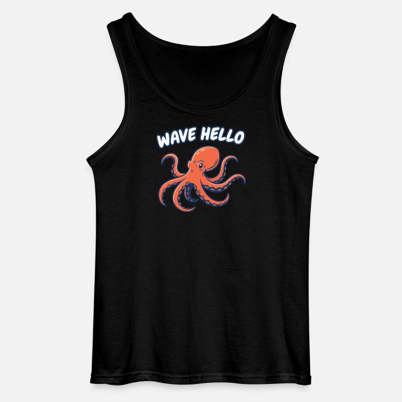 Salut Hello Squid - Débardeur Gildan Homme - noir