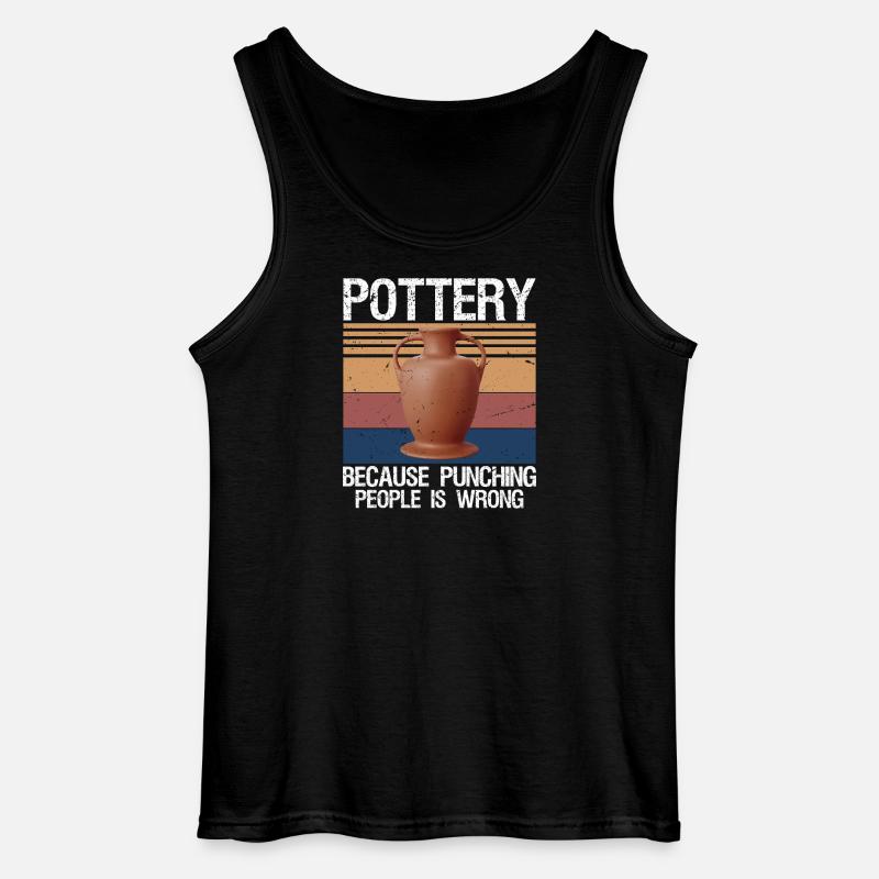 Pottery Because Punching People Is Wrong - Gildan Männer Tank Top - Schwarz