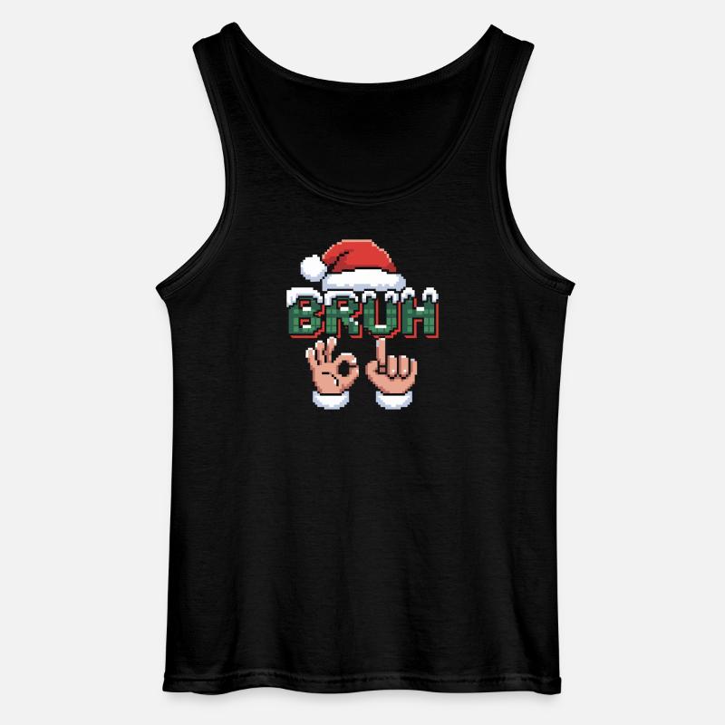 Santa 67 Bruh Weihnachtsmeme - Gildan Männer Tank Top - Schwarz
