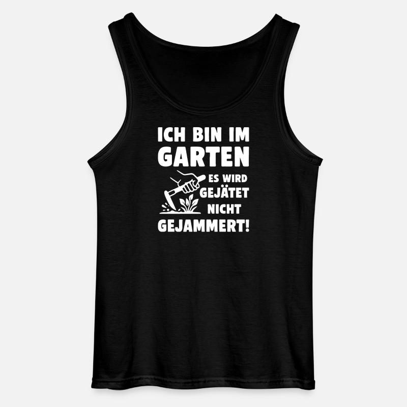 Im Garten wird gejätet statt gejammert - Gildan Männer Tank Top - Schwarz