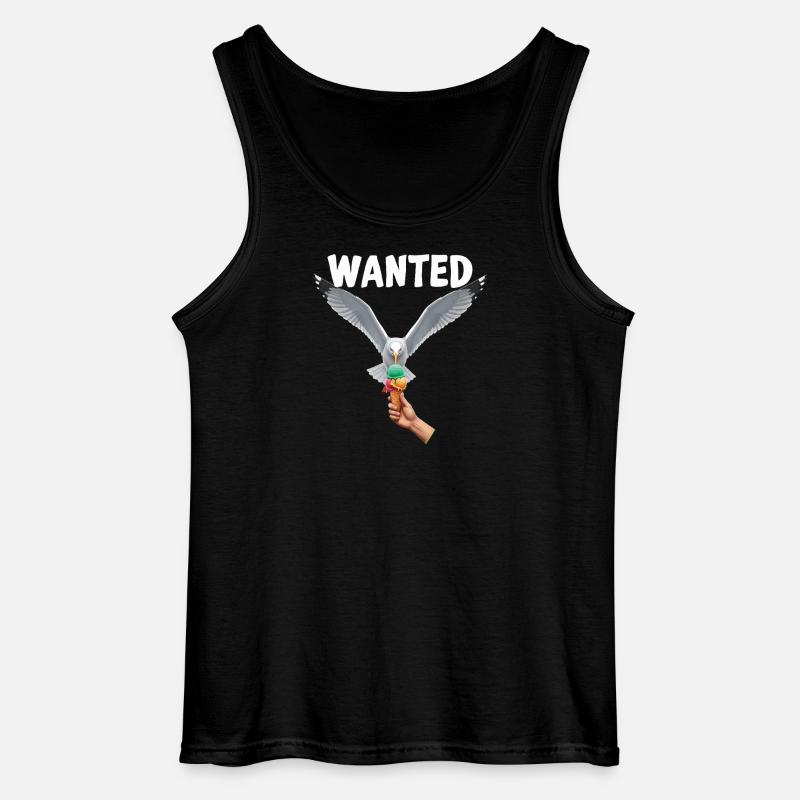Gesucht Möwe Eiscreme Abenteuer - Gildan Men’s Tank Top - black